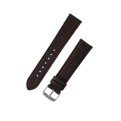Featured image of the Dark Brown Glen Check Green Overcheck watch band