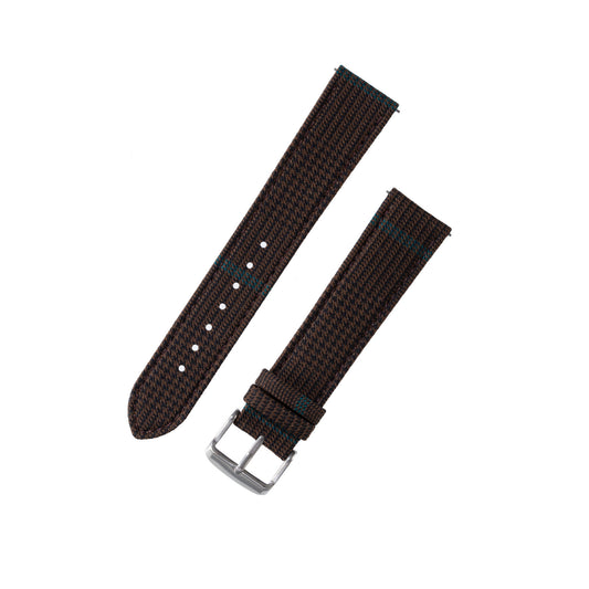 Featured image of the Dark Brown Glen Check Green Overcheck watch band