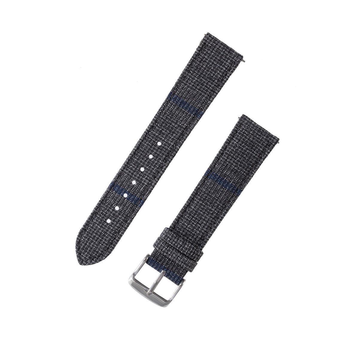 Featured image of the Mid Grey Plaid with Blue Windowpane watch band