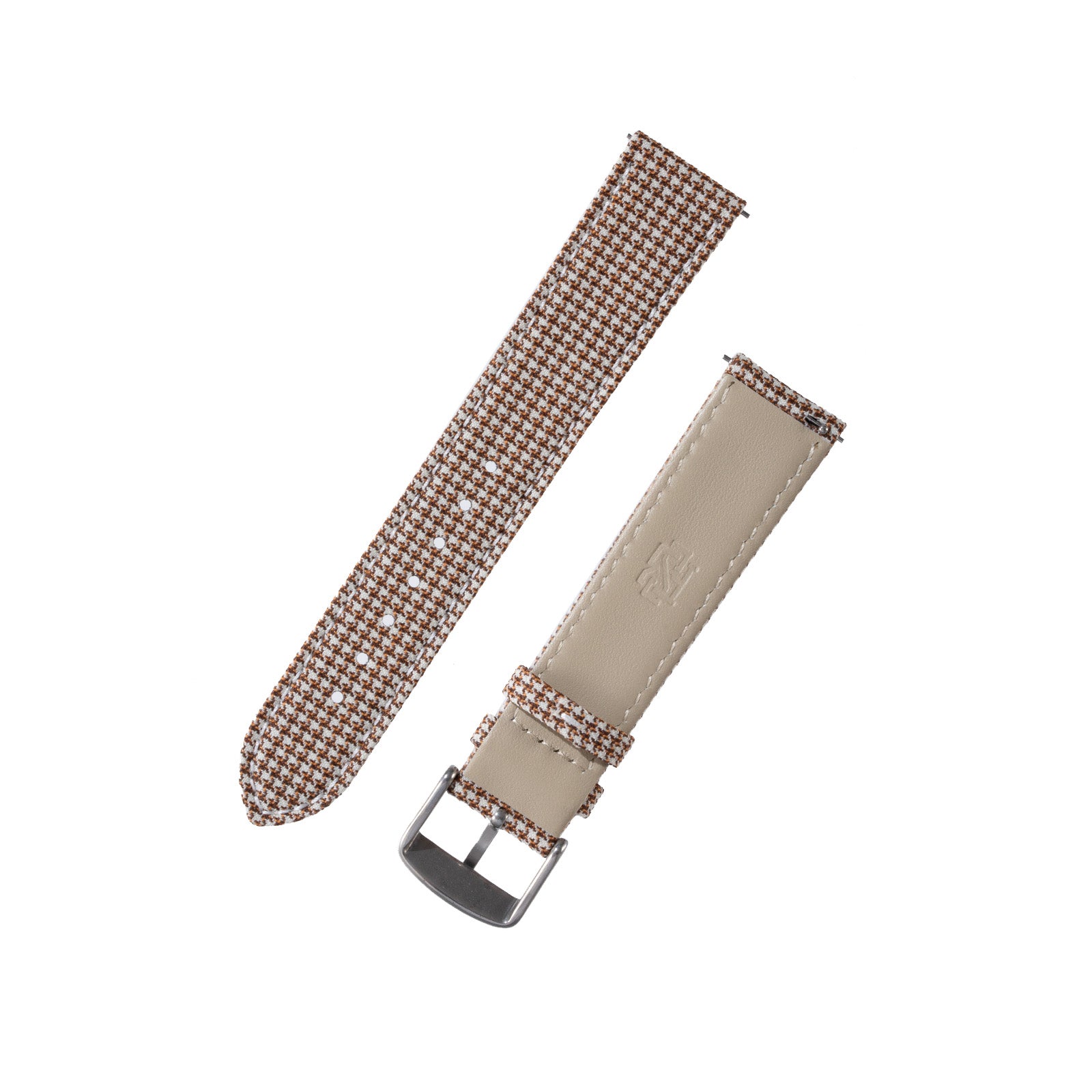 Brown White Tan Microcheck