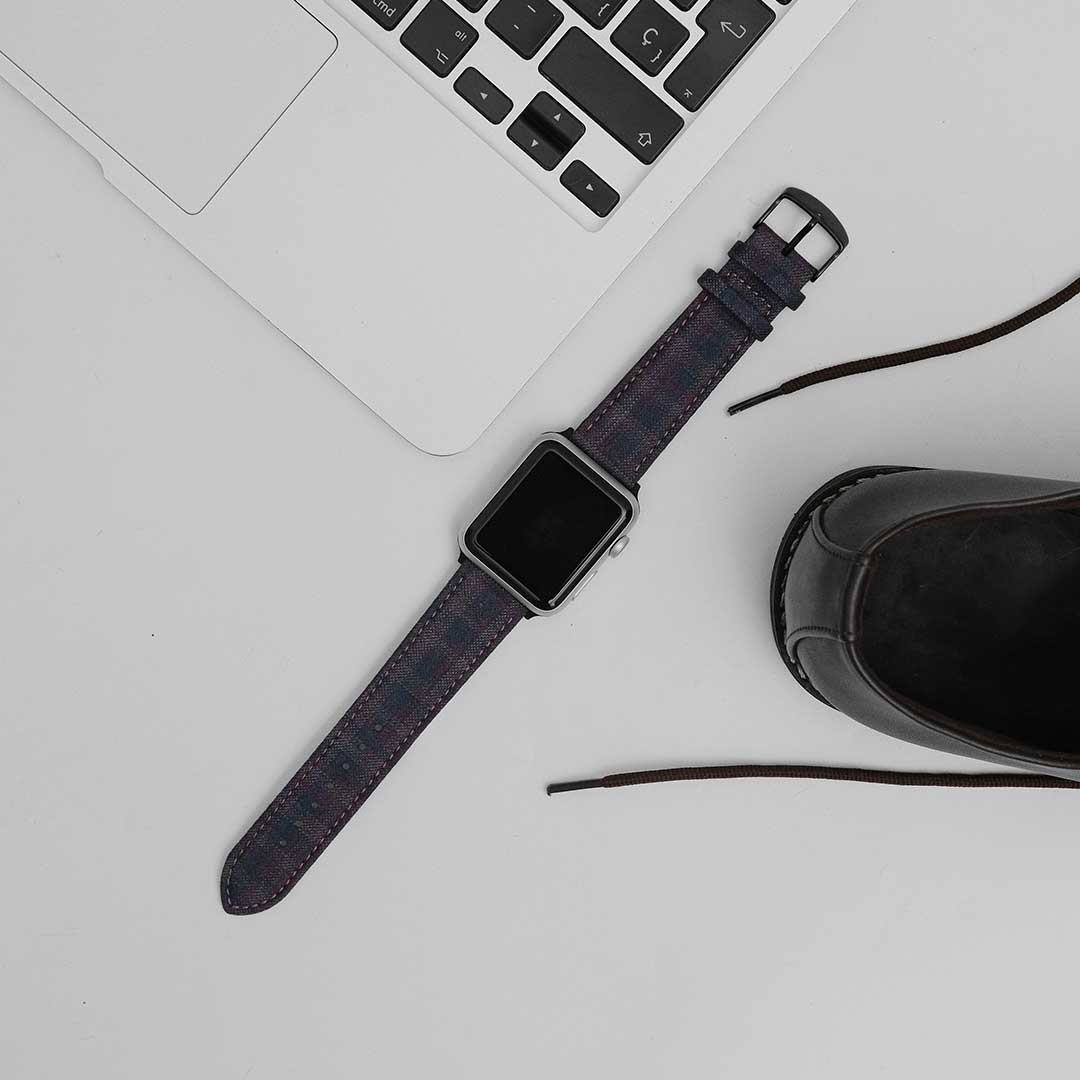 Apple Watch PLUM/NAVY/BROWN GRID CHECK