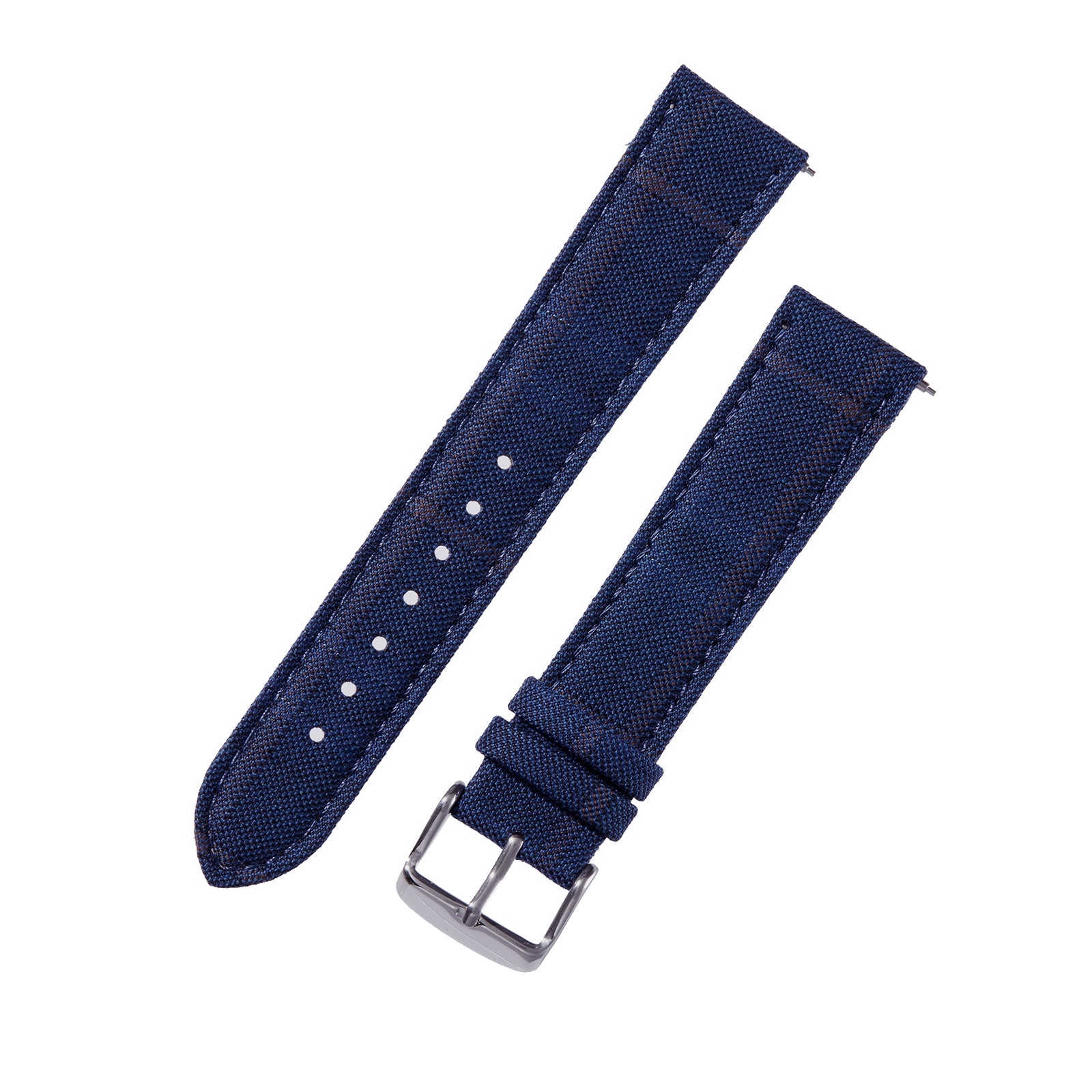 Featured image of the Dark Blue Windowpane with Brown Windowpane Deco watch band