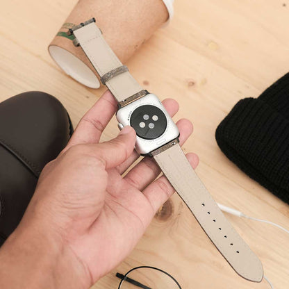 Apple Watch LIGHT BROWN w BLUE/TAN CHECK