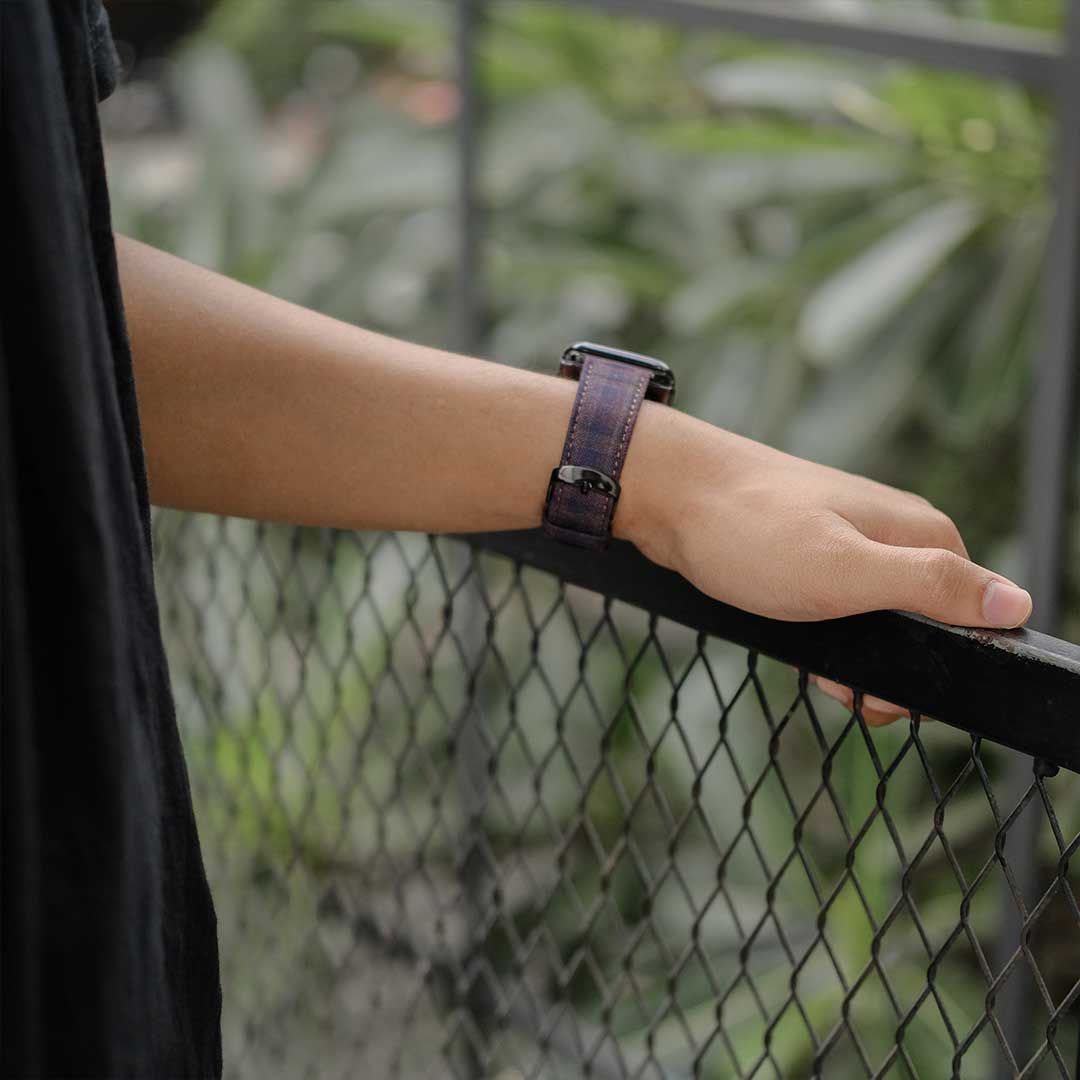 Apple Watch PLUM/NAVY/BROWN GRID CHECK