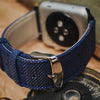 Apple Watch BRIGHT BLUE weave effect w BROWN/LIGHT BLUE WINDOWPANE