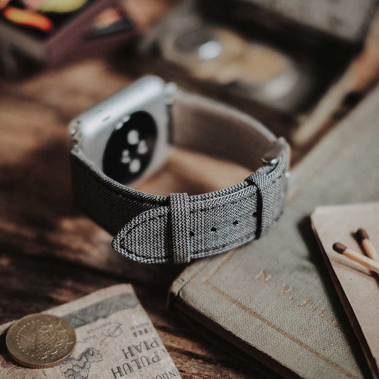 Featured image of the Apple Watch Exploded Split Basket Glen - Light Grey band