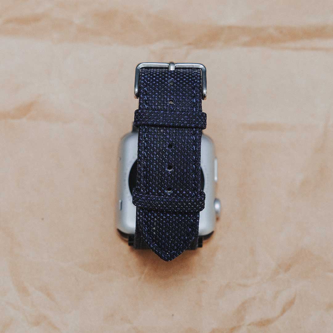 Apple Watch BLUE weave effect w GREEN/LIGHT BLUE WINDOWPANE