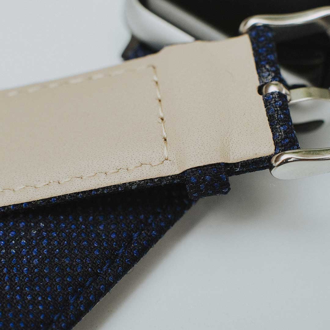 Apple Watch BLUE weave effect w GREEN/LIGHT BLUE WINDOWPANE