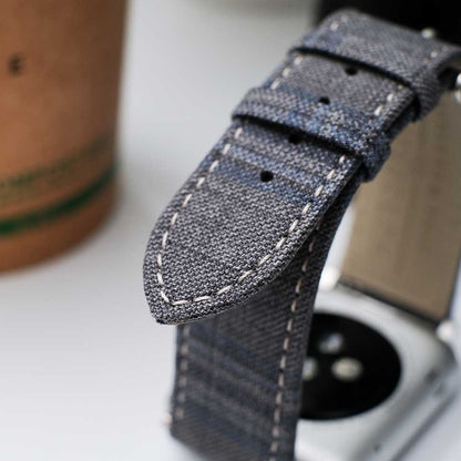 Apple Watch GREY w FANCY BLUE WINDOWPANE overplaid