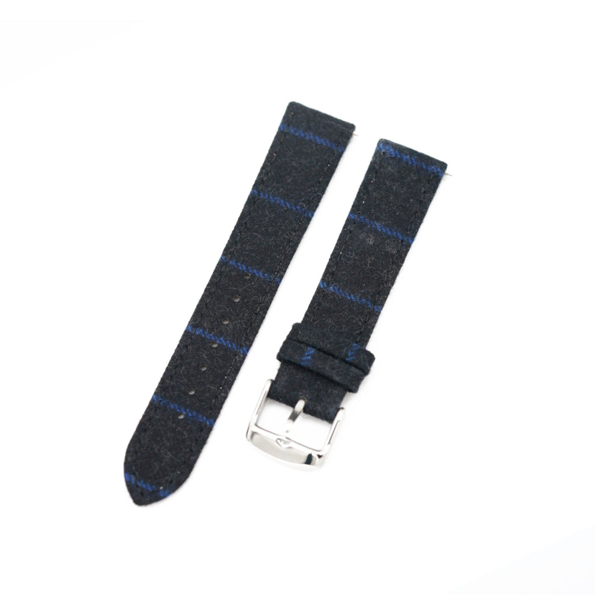 Featured image of the Charcoal with Blue Chalkstripe watch band