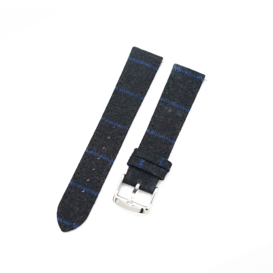 Featured image of the Charcoal with Blue Chalkstripe watch band