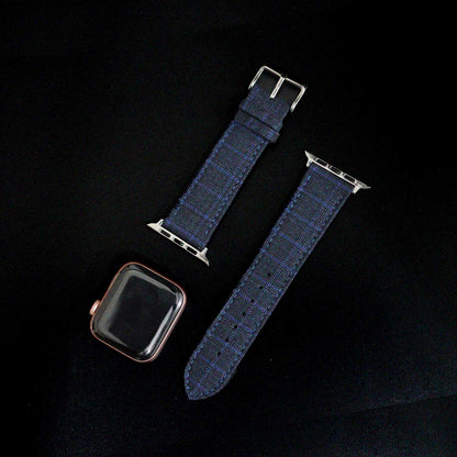 Featured image of the Apple Watch Blue with Blue Tattersall band