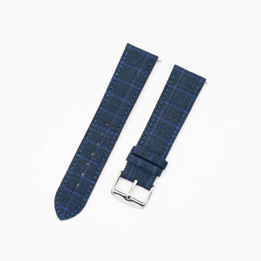 Featured image of the Blue with Blue Tattersall watch band