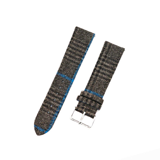Featured image of the Brown/Tan Plain with Turquoise Windowpane watch band