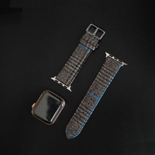 Featured image of the Apple Watch Brown/Tan Plaid with Turquoise Windowpane band