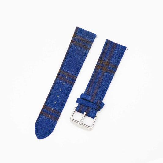 Featured image of the Bright Blue with Double Brown Windowpanes watch band