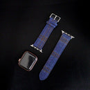 Featured image of the Apple Watch Bright Blue with Double Brown Windowpanes band