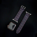 Featured image of the Apple Watch Plum/Navy/Brown Grid Check band