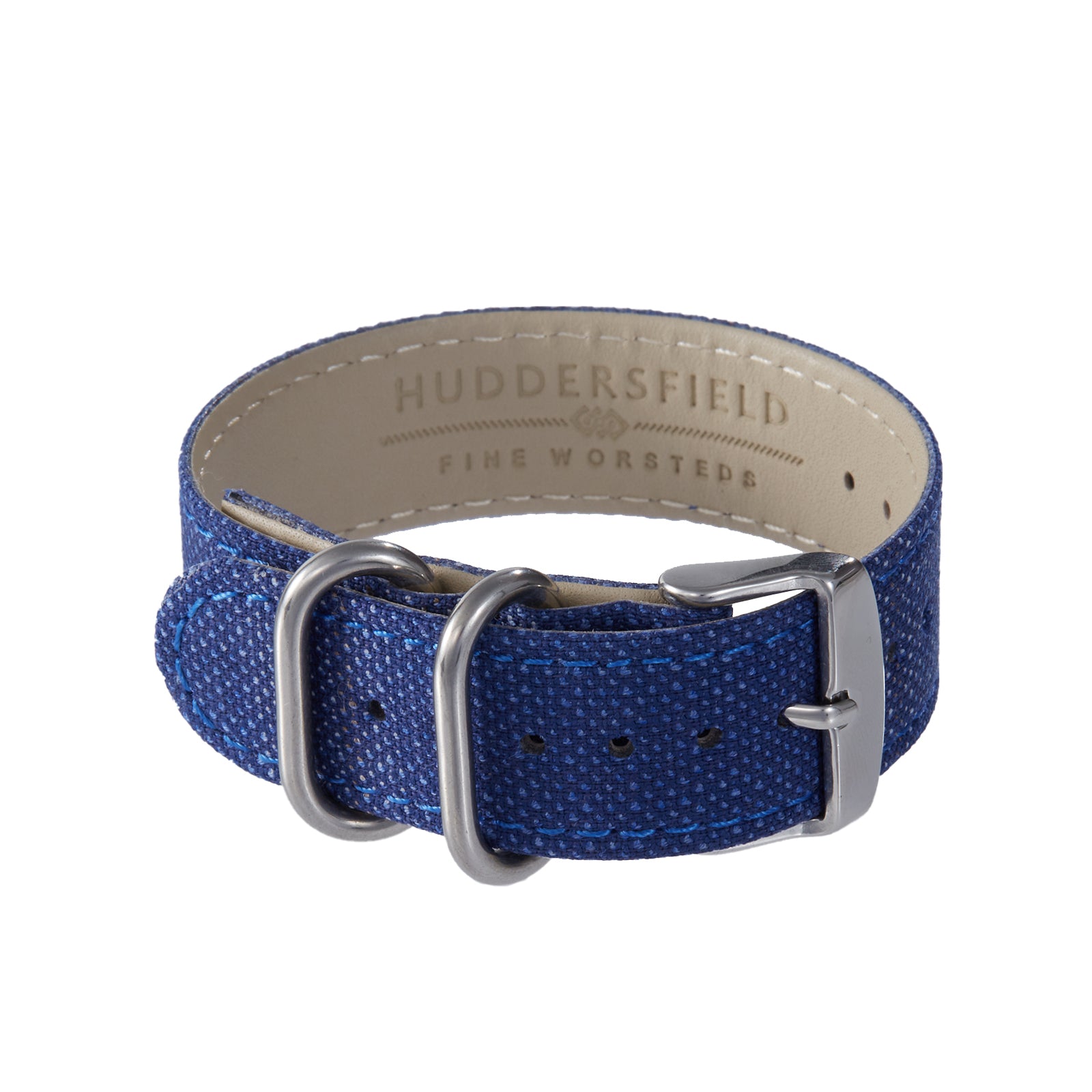 BRIGHT BLUE weave effect w BROWN/LIGHT BLUE WINDOWPANE NATO