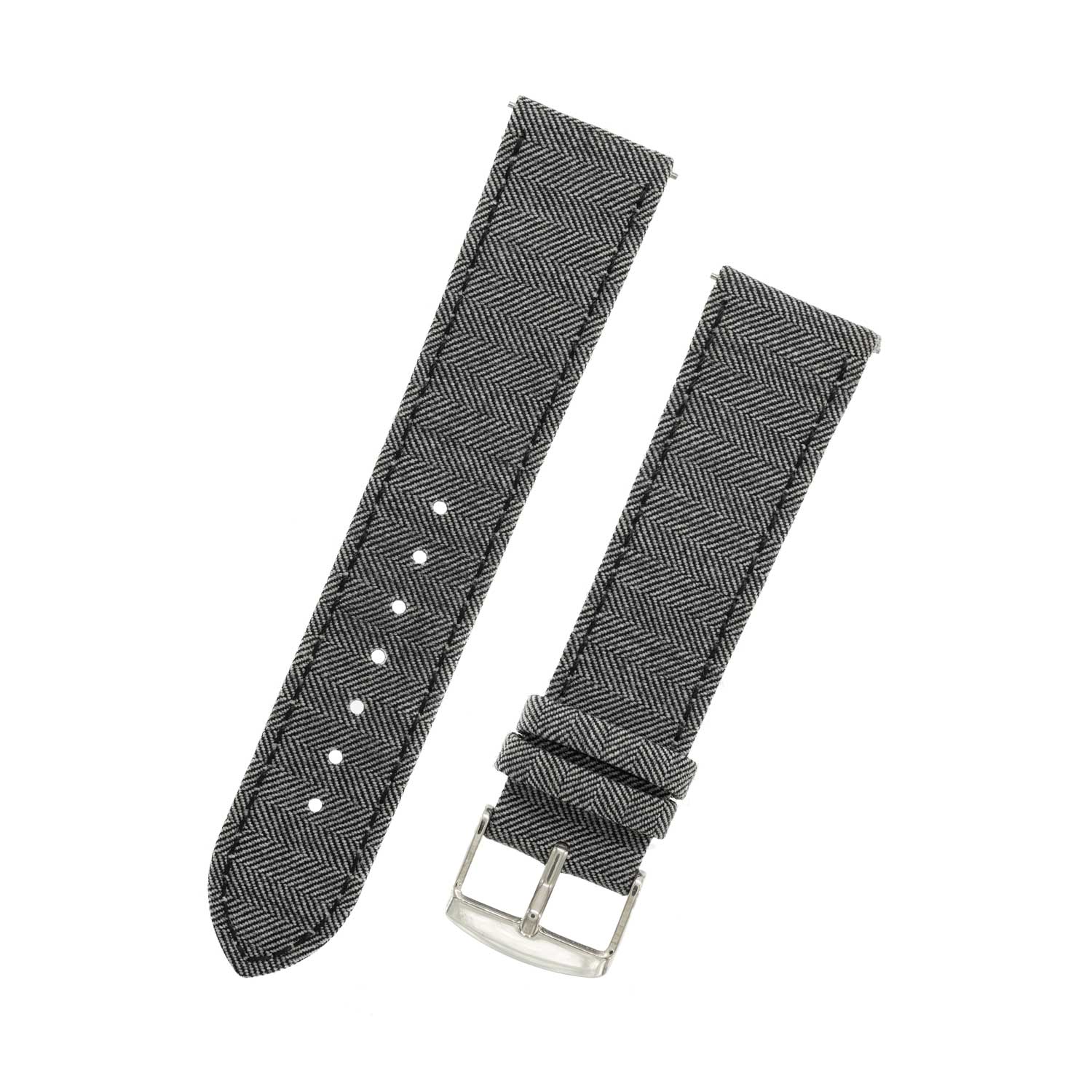 Featured image of the Light Grey Herringbone watch band