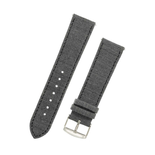 Featured image of the Light Grey Herringbone watch band