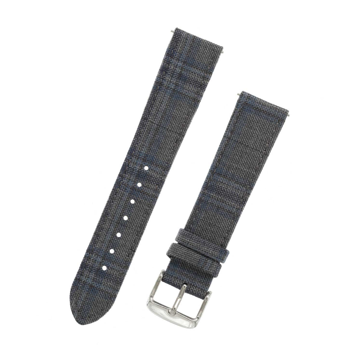 Featured image of the Grey with Fancy Blue Windowpane Overplaid watch band