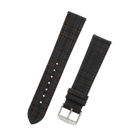 Featured image of the Dark Grey with Fancy Brown Windowpane Overplaid watch band